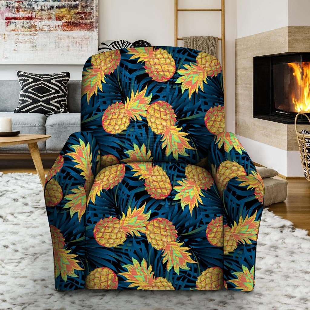 Golden Pineapple Edm Hawaiian Print Recliner Cover-grizzshop