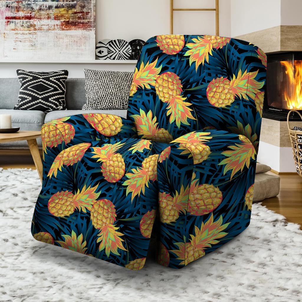 Golden Pineapple Edm Hawaiian Print Recliner Cover-grizzshop