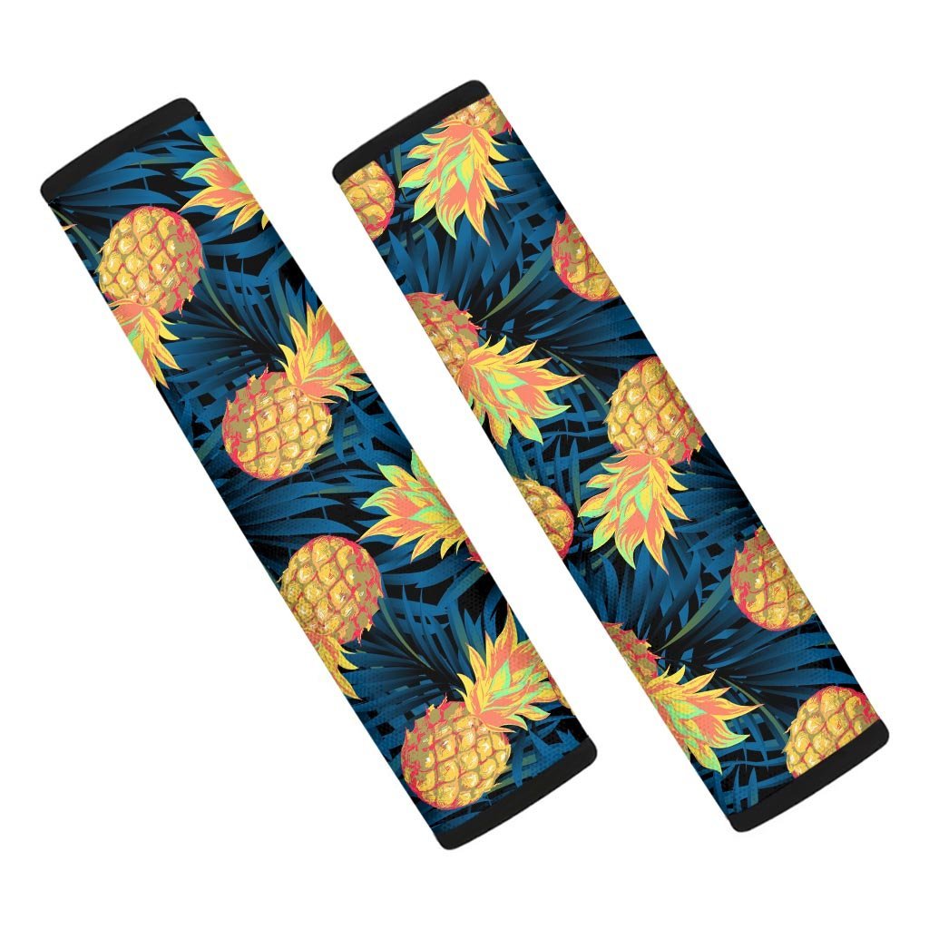 Golden Pineapple Edm Hawaiian Print Seat Belt Cover-grizzshop