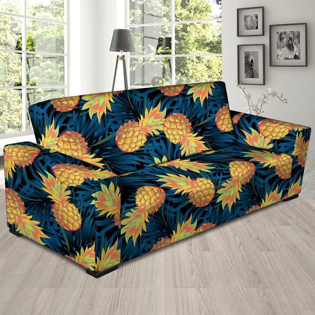 Golden Pineapple Edm Hawaiian Print Sofa Cover-grizzshop