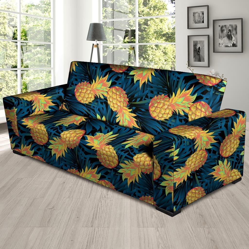 Golden Pineapple Edm Hawaiian Print Sofa Cover-grizzshop