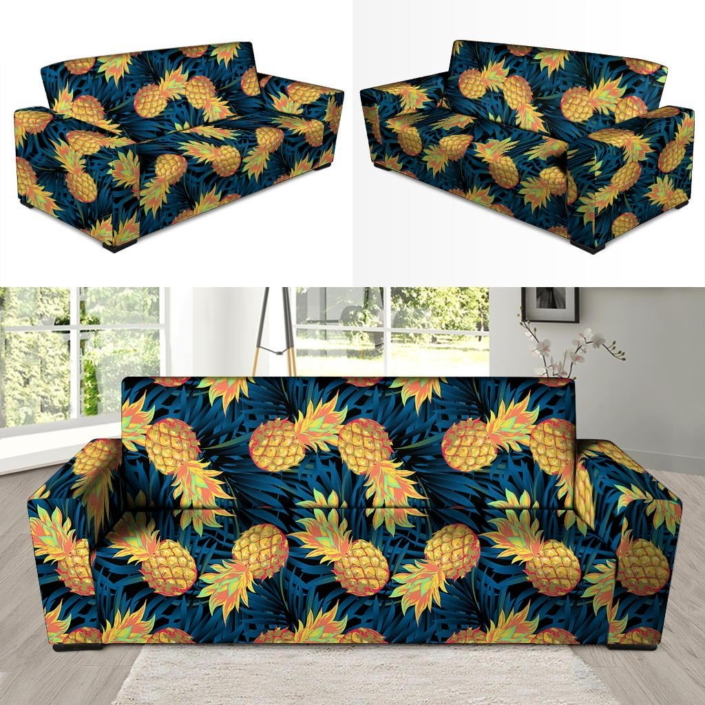 Golden Pineapple Edm Hawaiian Print Sofa Cover-grizzshop