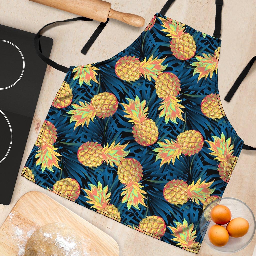 Golden Pineapple Edm Hawaiian Print Women's Apron-grizzshop