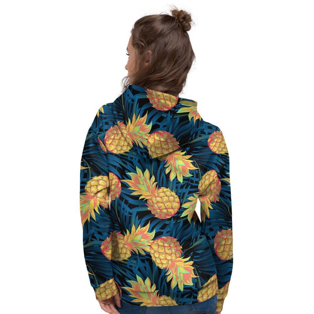 Golden Pineapple Edm Hawaiian Print Women's Hoodie-grizzshop