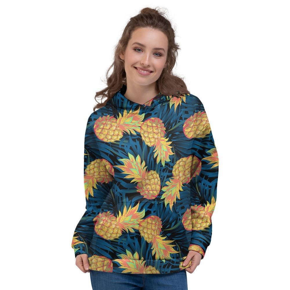 Golden Pineapple Edm Hawaiian Print Women's Hoodie-grizzshop