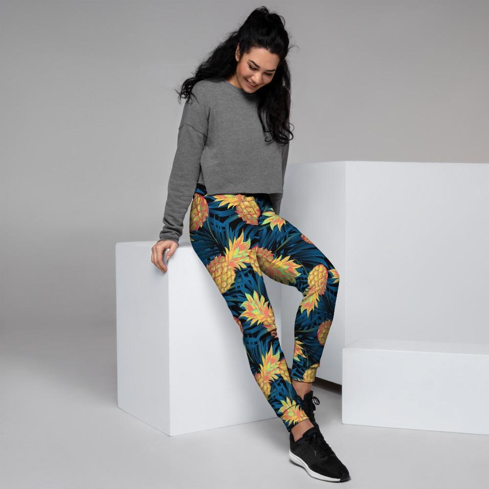 Golden Pineapple Edm Hawaiian Print Women's Joggers-grizzshop