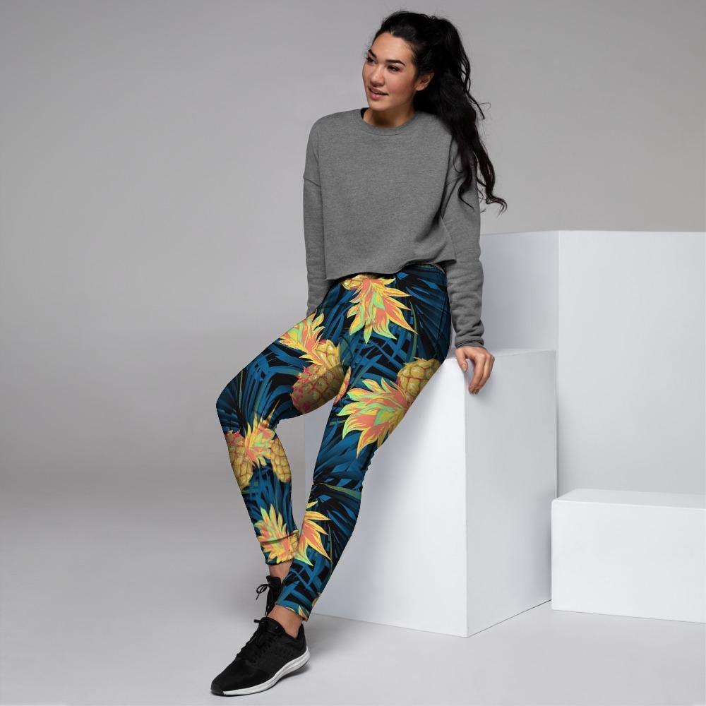 Golden Pineapple Edm Hawaiian Print Women's Joggers-grizzshop