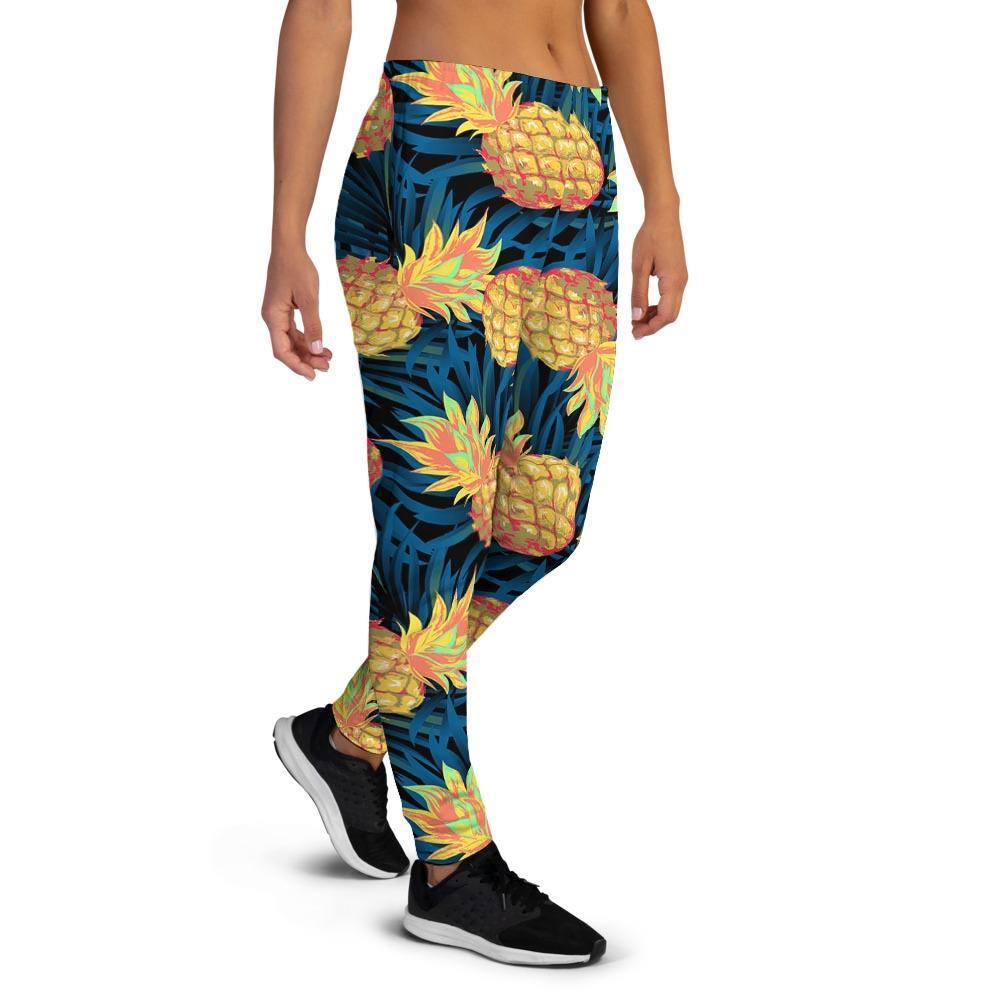 Golden Pineapple Edm Hawaiian Print Women's Joggers-grizzshop