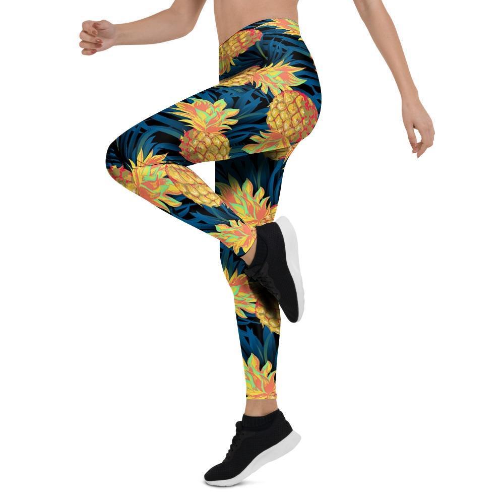 Golden Pineapple Edm Hawaiian Print Women's Leggings-grizzshop