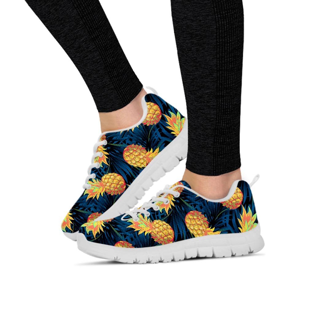 Golden Pineapple Edm Hawaiian Print Women's Sneakers-grizzshop