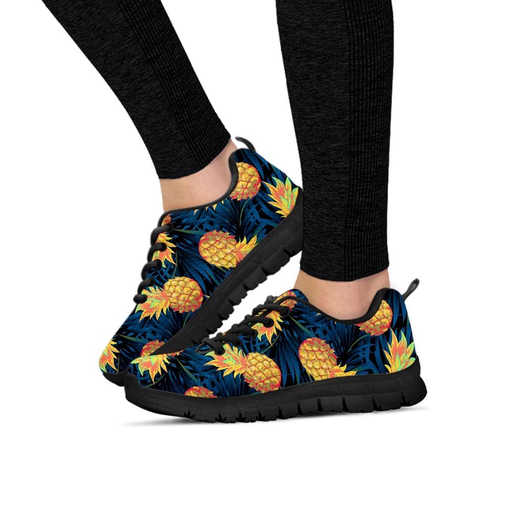 Golden Pineapple Edm Hawaiian Print Women's Sneakers-grizzshop