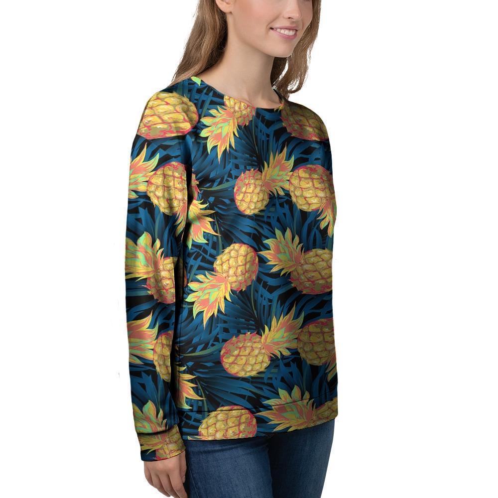 Golden Pineapple Edm Hawaiian Print Women's Sweatshirt-grizzshop