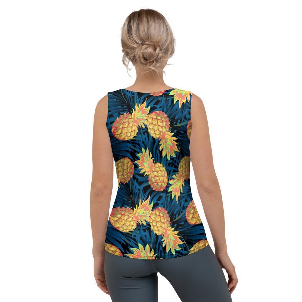 Golden Pineapple Edm Hawaiian Print Women's Tank Top-grizzshop