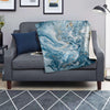 Golden Powder Blue Marble Blanket-grizzshop