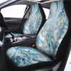 Golden Powder Blue Marble Car Seat Covers-grizzshop