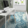 Golden Powder Blue Marble Floor Mat-grizzshop