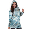 Golden Powder Blue Marble Hoodie Dress-grizzshop