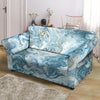 Golden Powder Blue Marble Loveseat Cover-grizzshop