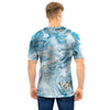 Golden Powder Blue Marble Men T Shirt-grizzshop