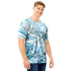 Golden Powder Blue Marble Men T Shirt-grizzshop