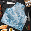 Golden Powder Blue Marble Men's Apron-grizzshop