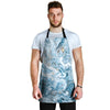 Golden Powder Blue Marble Men's Apron-grizzshop