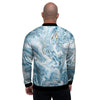 Golden Powder Blue Marble Men's Bomber Jacket-grizzshop