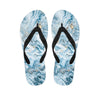 Golden Powder Blue Marble Men's Flip Flops-grizzshop