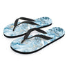 Golden Powder Blue Marble Men's Flip Flops-grizzshop