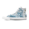 Golden Powder Blue Marble Men's High Top Shoes-grizzshop