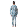 Golden Powder Blue Marble Men's Pajamas-grizzshop