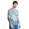 Golden Powder Blue Marble Men's Sweatshirt-grizzshop