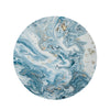 Golden Powder Blue Marble Round Rug-grizzshop