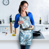 Golden Powder Blue Marble Women's Apron-grizzshop