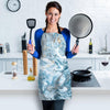 Golden Powder Blue Marble Women's Apron-grizzshop