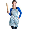 Golden Powder Blue Marble Women's Apron-grizzshop