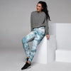 Golden Powder Blue Marble Women's Joggers-grizzshop