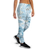 Golden Powder Blue Marble Women's Joggers-grizzshop