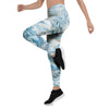 Golden Powder Blue Marble Women's Leggings-grizzshop