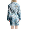 Golden Powder Blue Marble Women's Robe-grizzshop