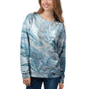 Golden Powder Blue Marble Women's Sweatshirt-grizzshop