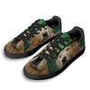 Golden Retriever Patrick's Day Print Black Low Top Sneakers-grizzshop