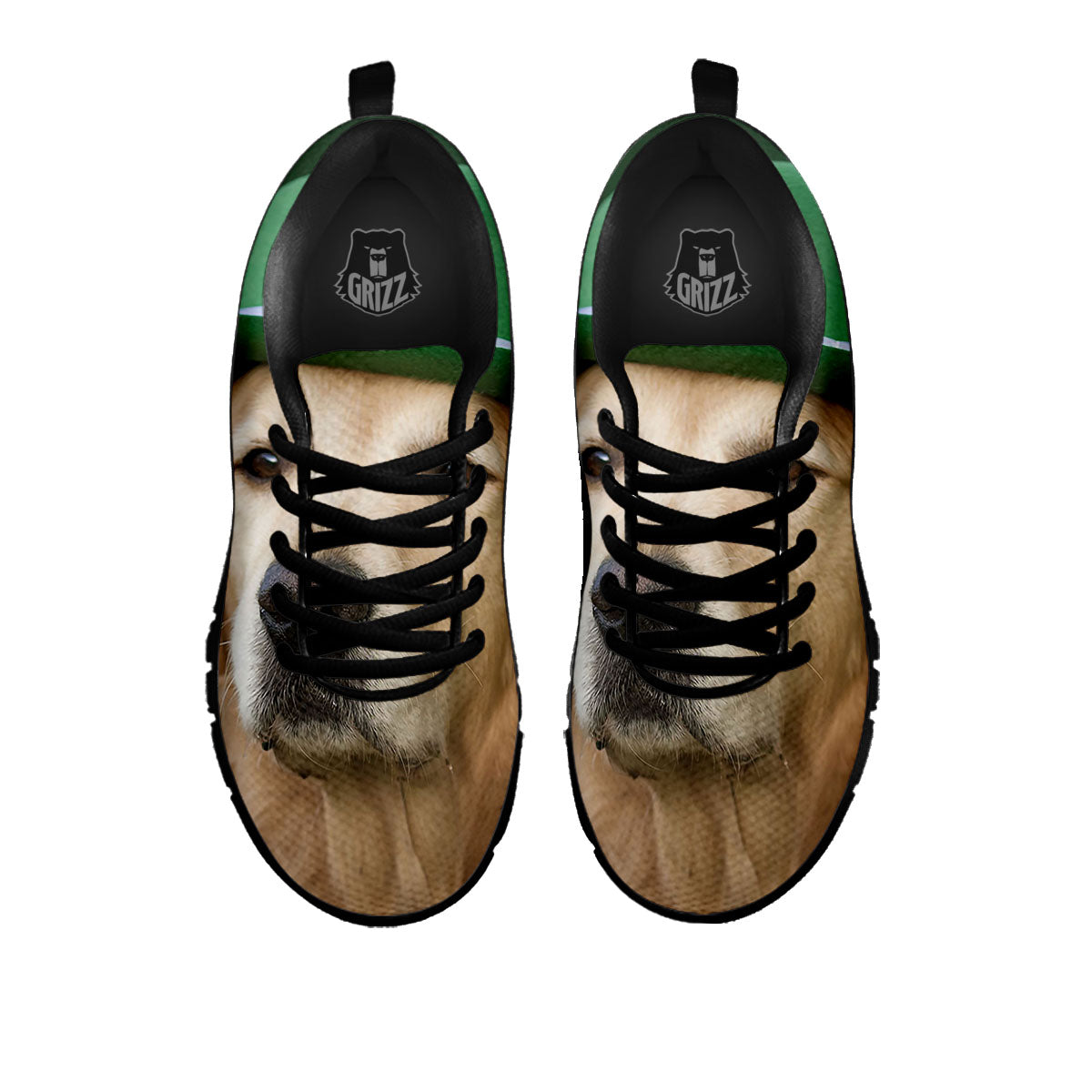 Golden Retriever Patrick's Day Print Black Sneaker-grizzshop