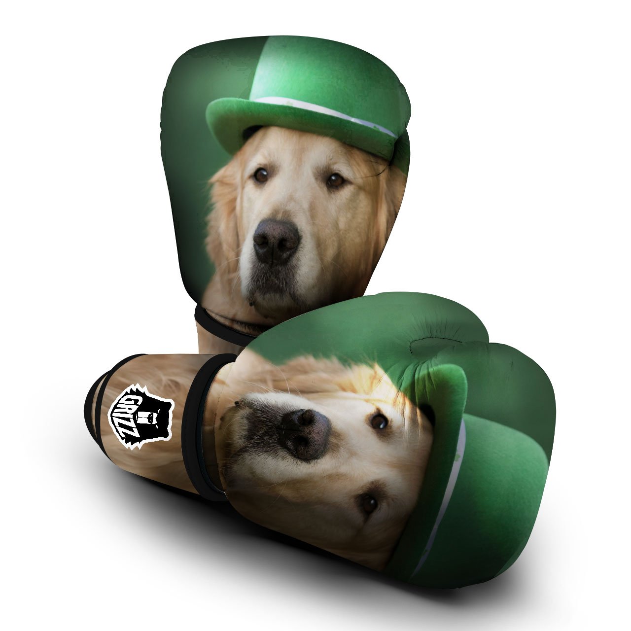 Golden Retriever Patrick's Day Print Boxing Gloves-grizzshop