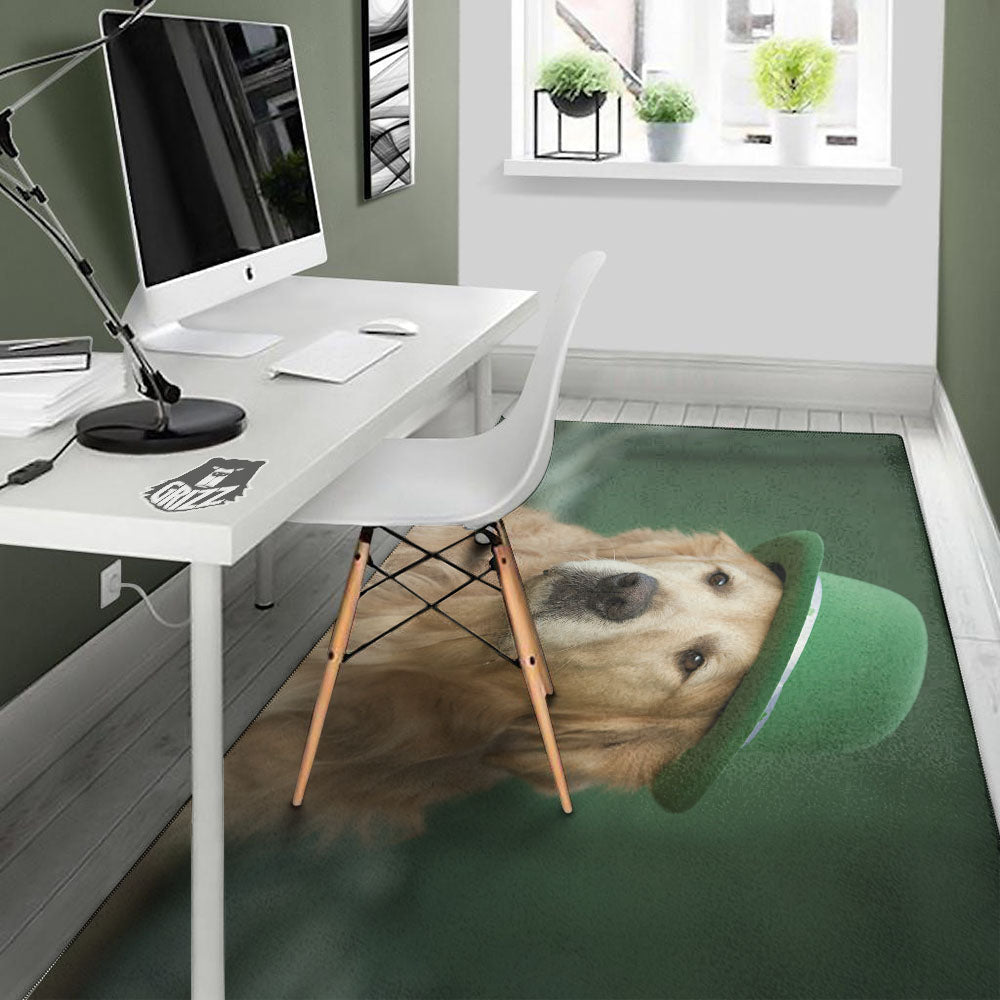 Golden Retriever Patrick's Day Print Floor Mat-grizzshop