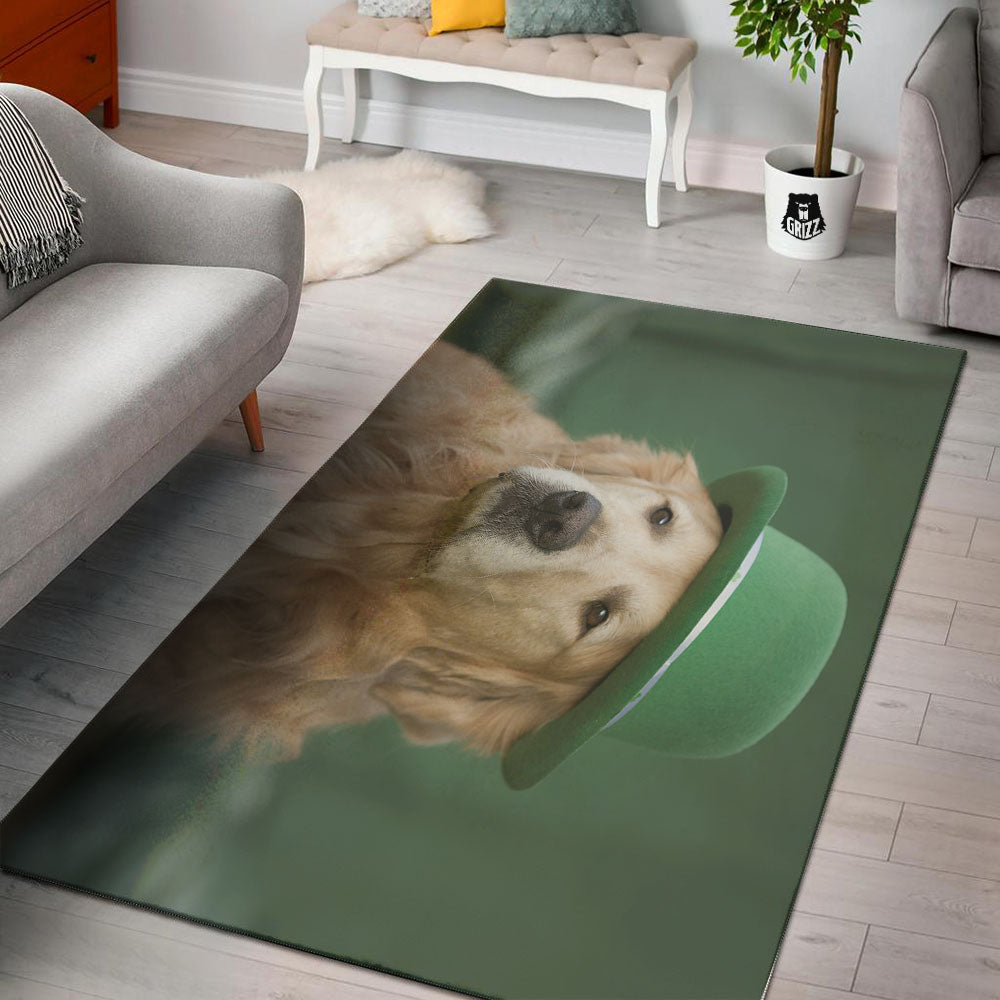 Golden Retriever Patrick's Day Print Floor Mat-grizzshop