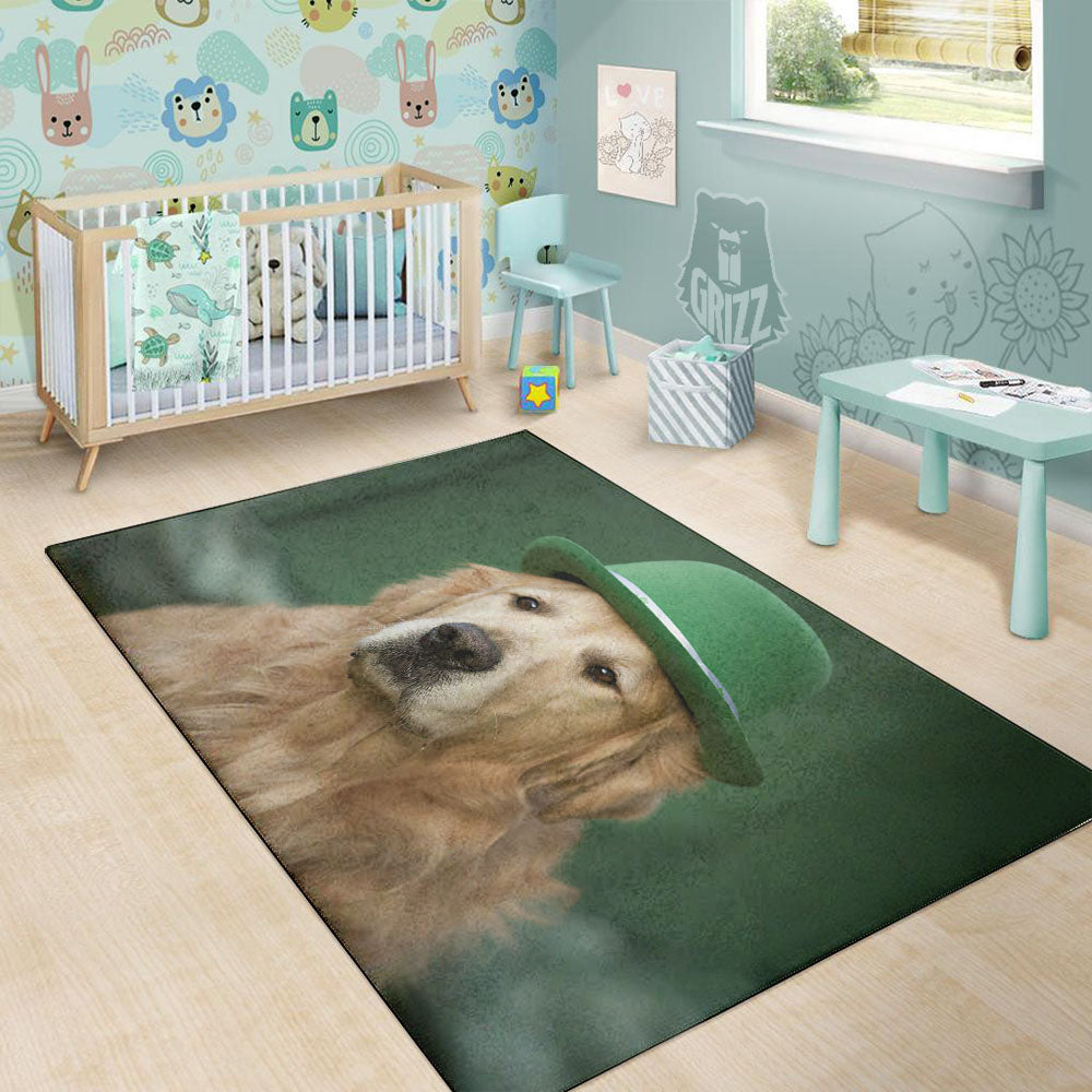 Golden Retriever Patrick's Day Print Floor Mat-grizzshop