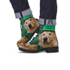 Golden Retriever Patrick's Day Print Leather Boots-grizzshop