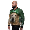 Golden Retriever Patrick's Day Print Men's Bomber Jacket-grizzshop