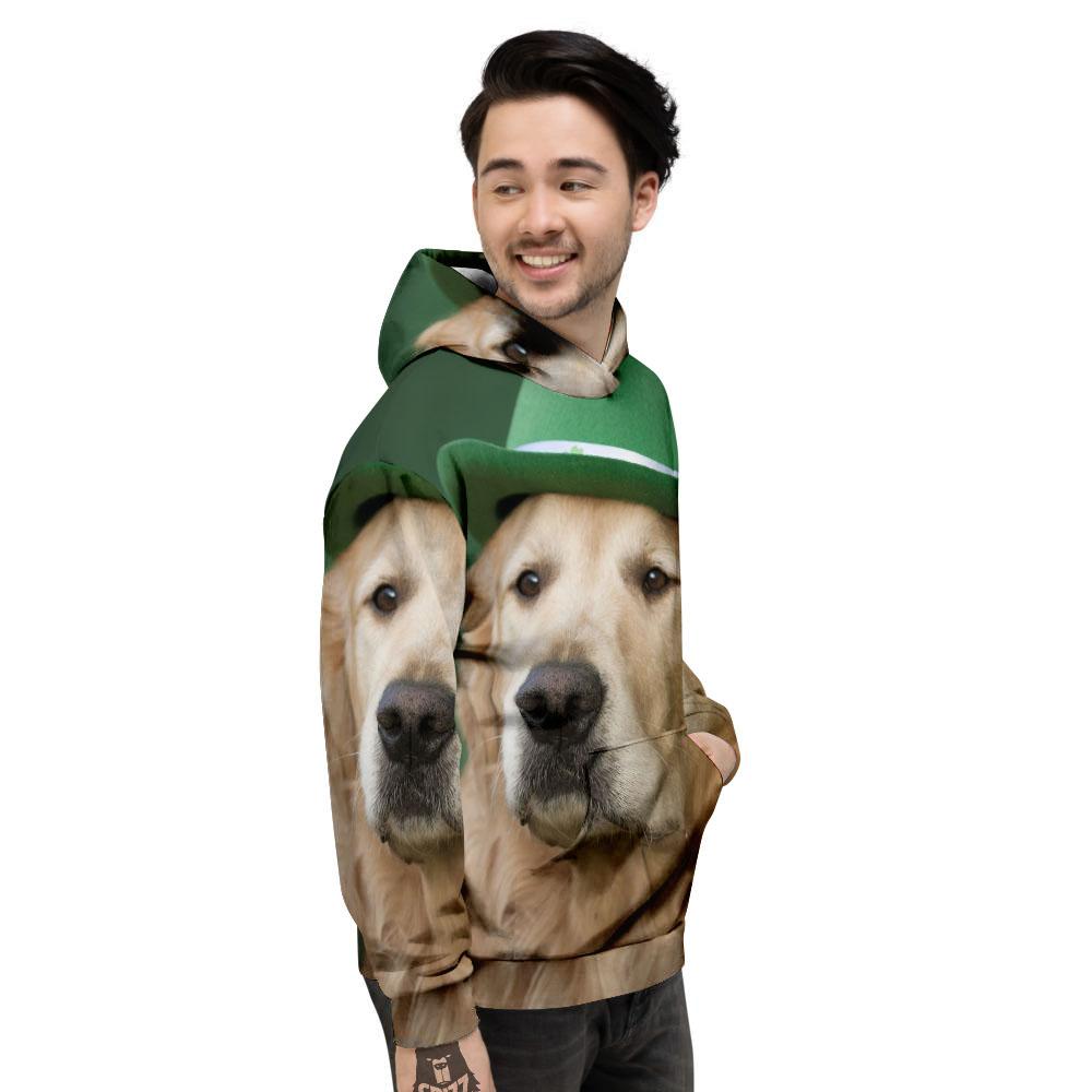 Golden Retriever Patrick's Day Print Men's Hoodie-grizzshop